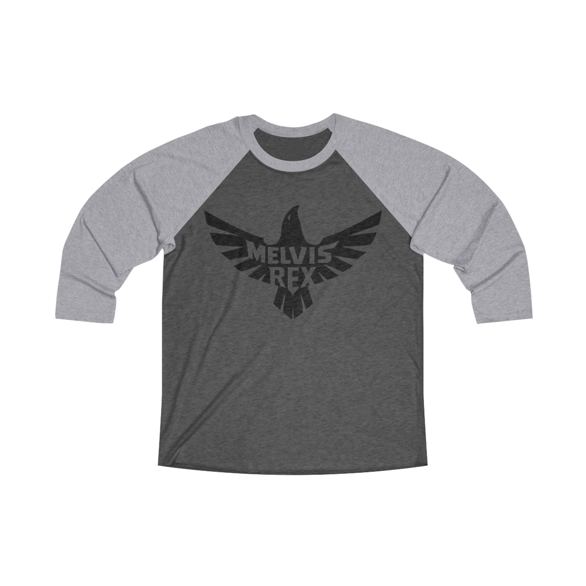 Melvis Rex NYGHT-HÖK Logo Raglan Tee — Vintage Bird Logo 3/4 Sleeve Baseball Shirt