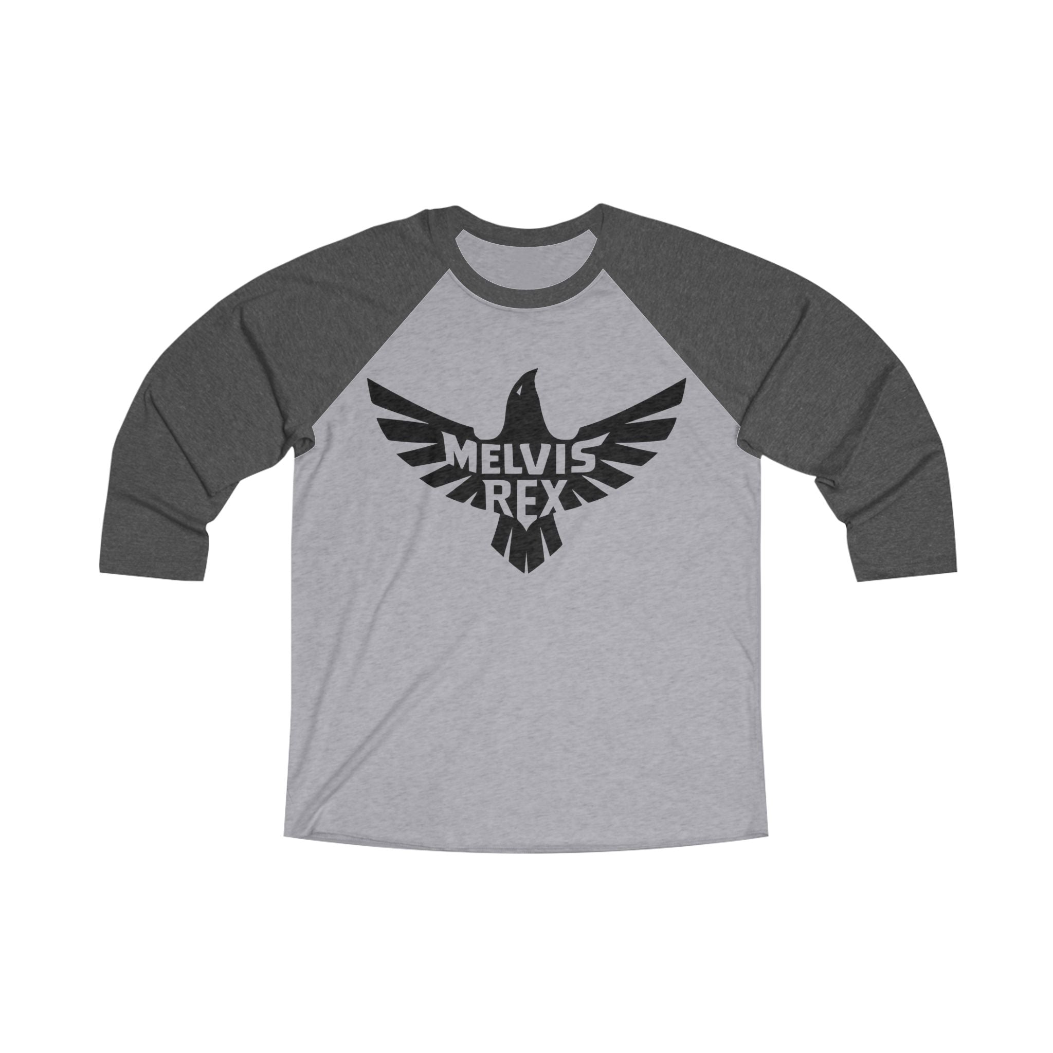 Melvis Rex NYGHT-HÖK Logo Raglan Tee — Vintage Bird Logo 3/4 Sleeve Baseball Shirt